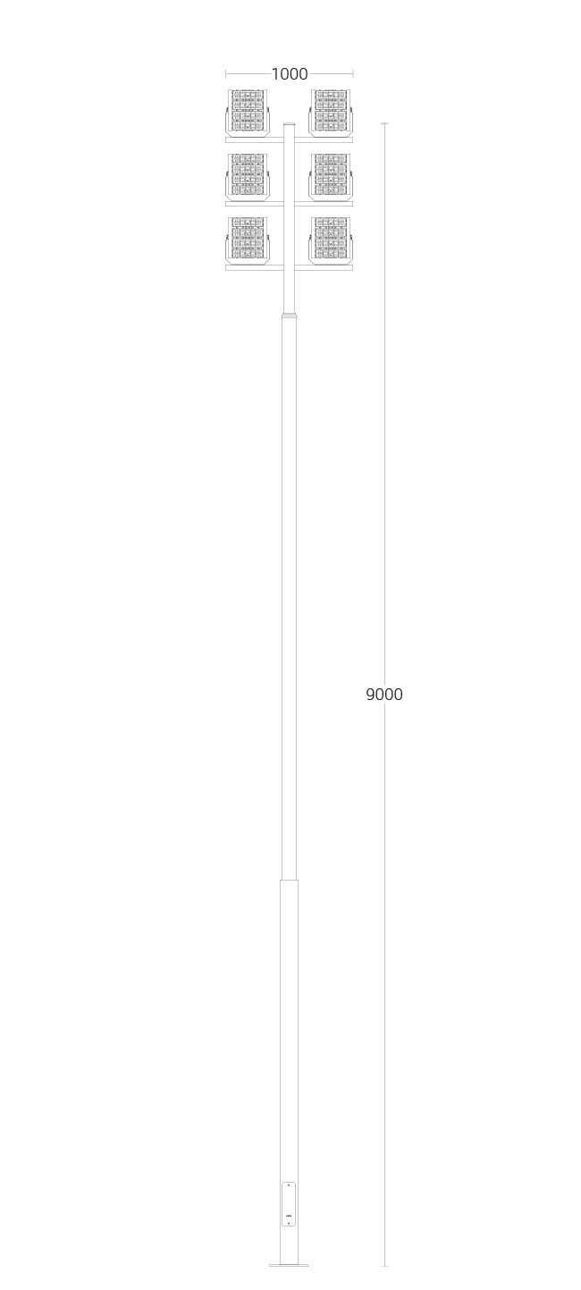 Bucida Lighting Pole - dimensional drawing