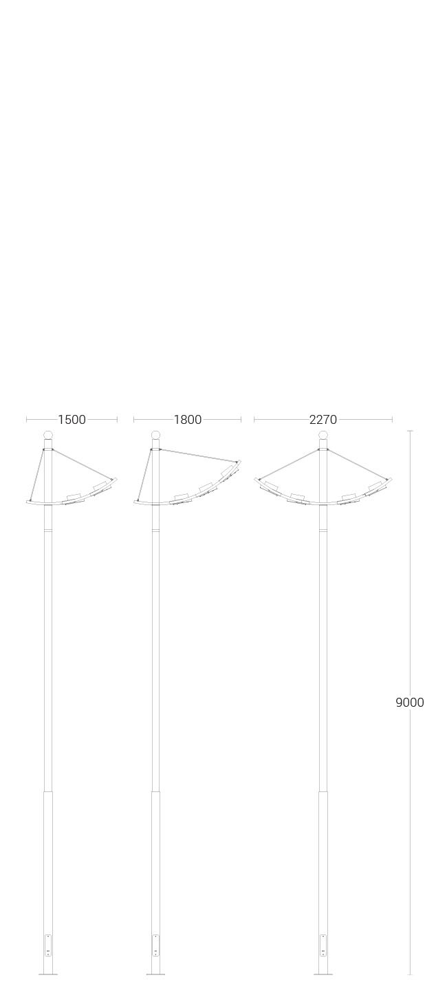 Street King Lighting Pole - dimensional drawing