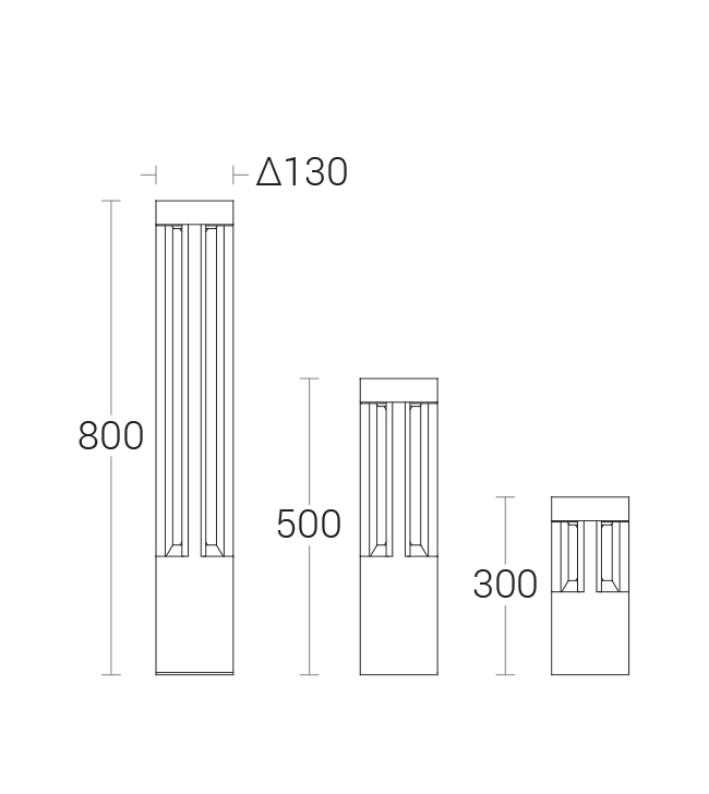 Ritu Bollard - dimensional drawing