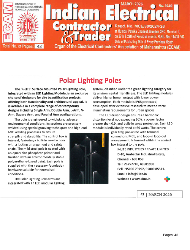 Indian Electrical Contractor & Trader - March - 2026